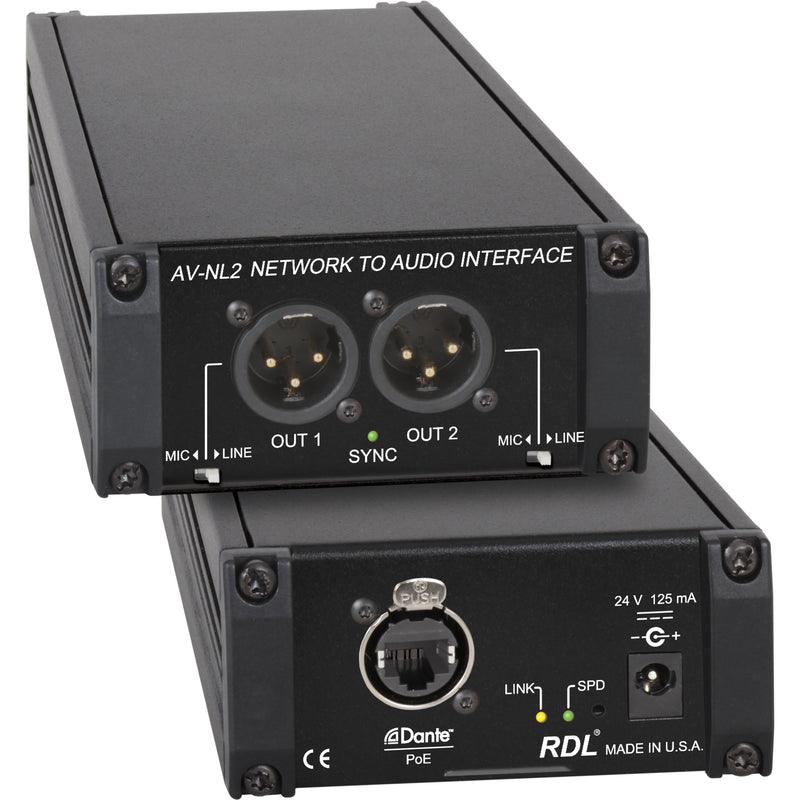 RDL AV-NL2 Network to Audio Interface