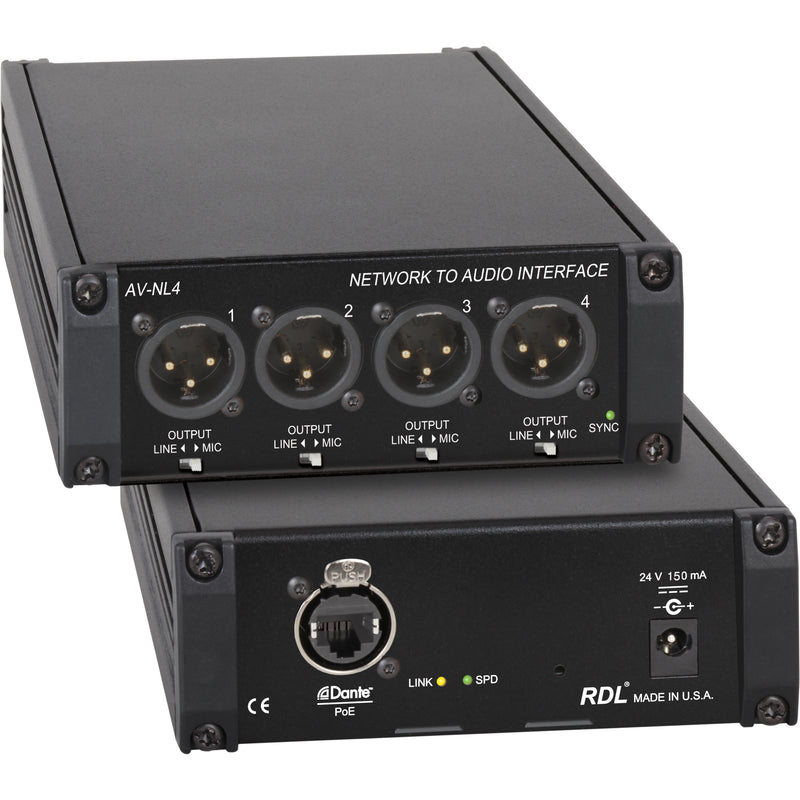 RDL AV-NL4 Network to Audio Interface