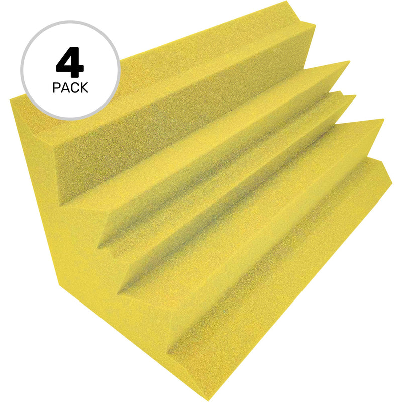 Performance Audio 12" x 12" x 24" Corner Acoustic Foam Bass Trap (Yellow, 4 Pack)