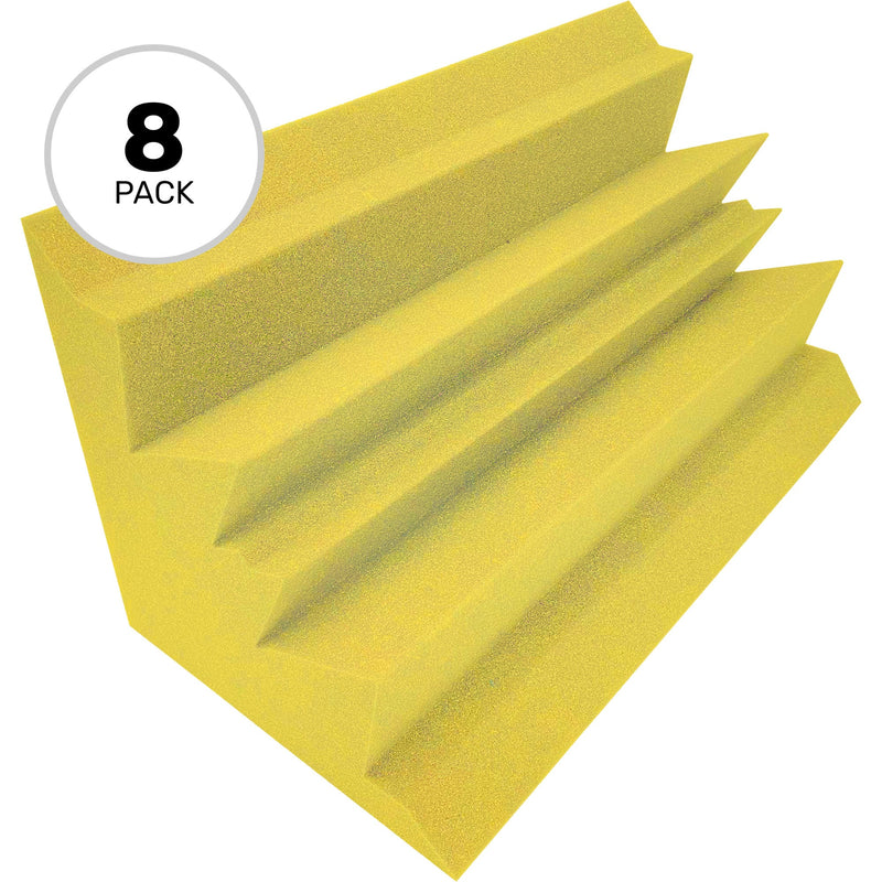 Performance Audio 12" x 12" x 24" Corner Acoustic Foam Bass Trap (Yellow, 8 Pack)