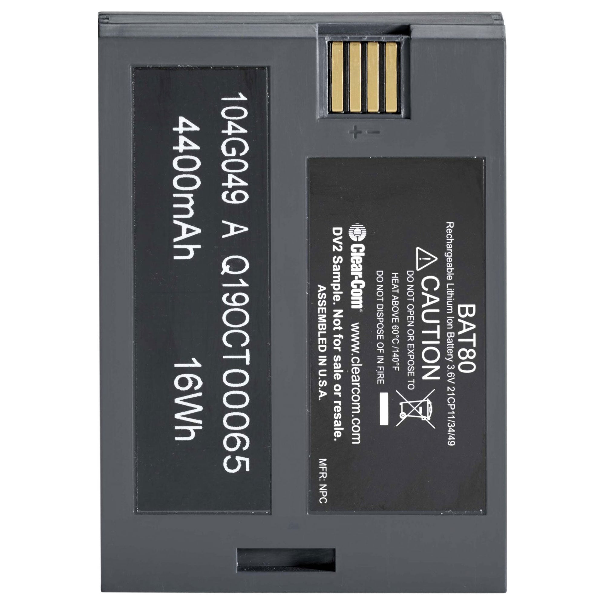 Clear-Com BAT80 FreeSpeak Edge Lithium-Ion Battery