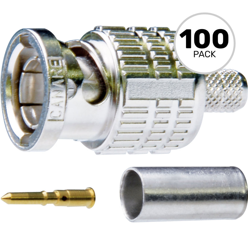 Canare BCP-A42 75 Ohm BNC Crimp Plug for 1505F (100 Pack)