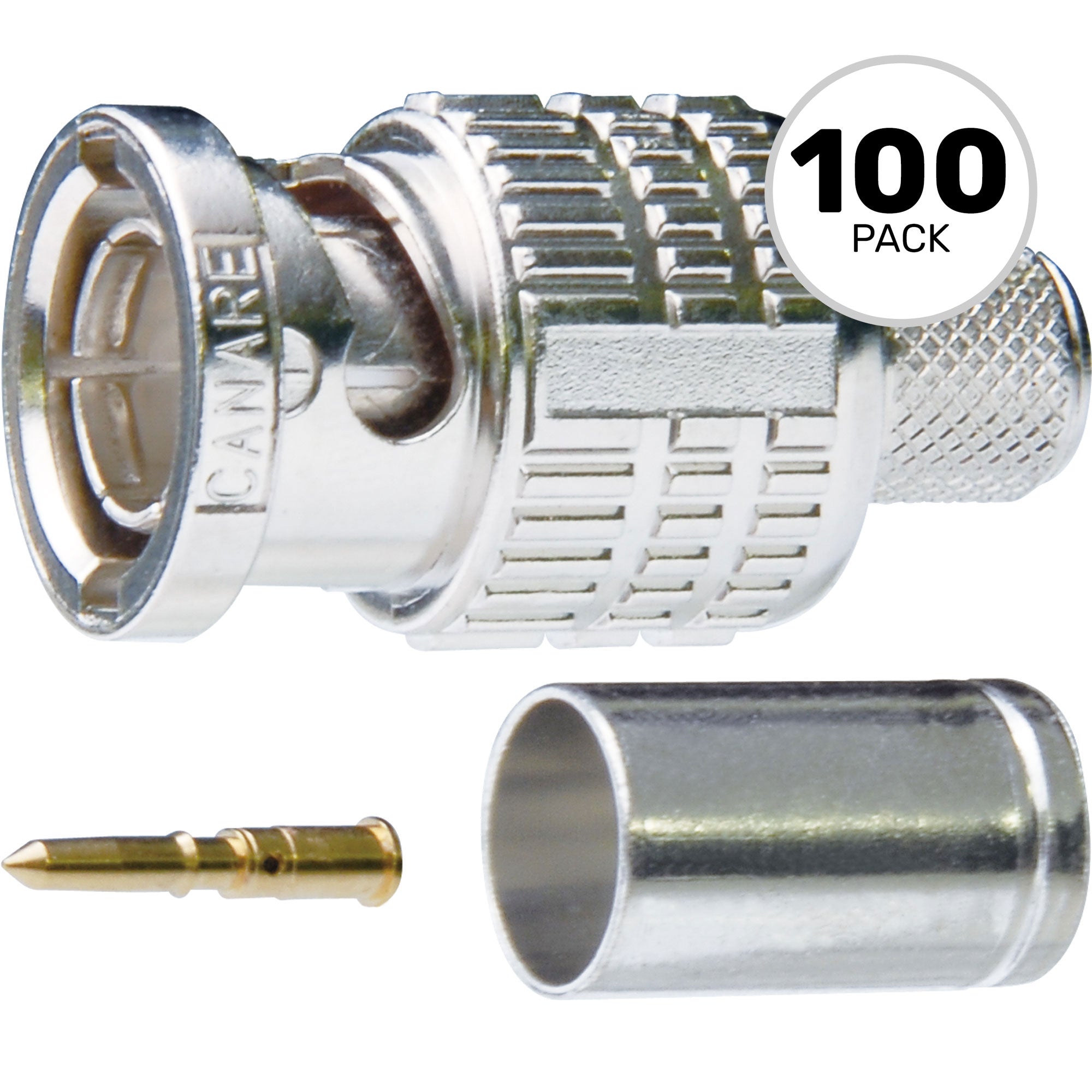 Canare BCP-B51F 75 Ohm BNC Crimp Plug for L-5CFW (100 Pack)