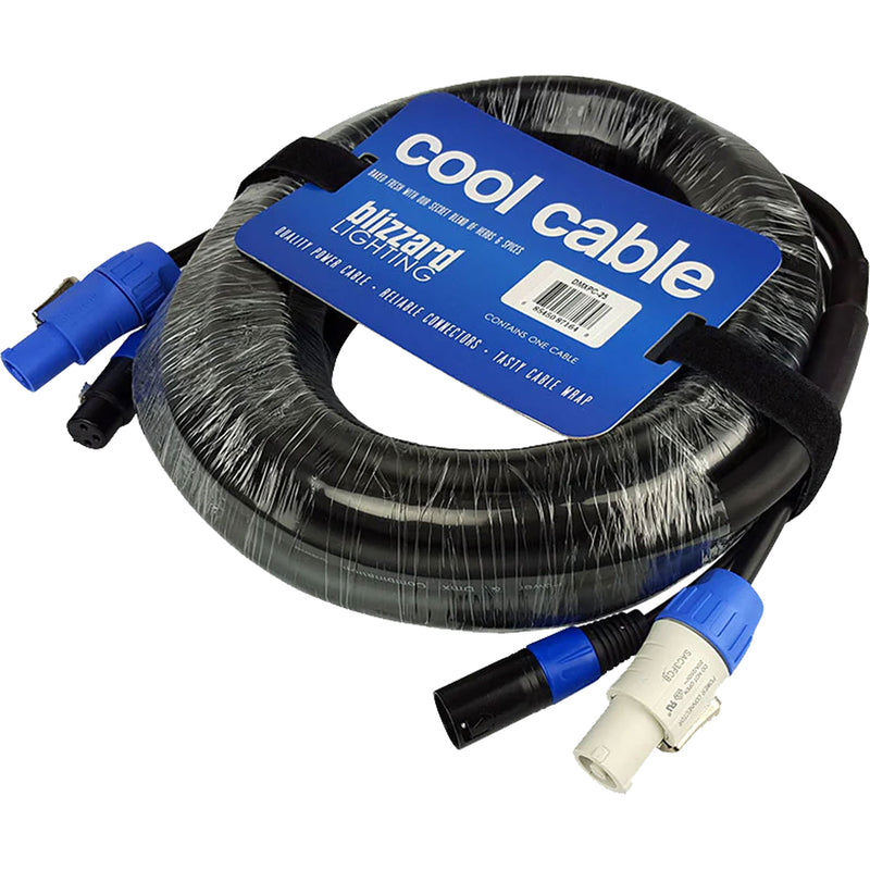 Blizzard DMXPC-25 Cool Cable powerCON & DMX 3-Pin Combo Cable (25')
