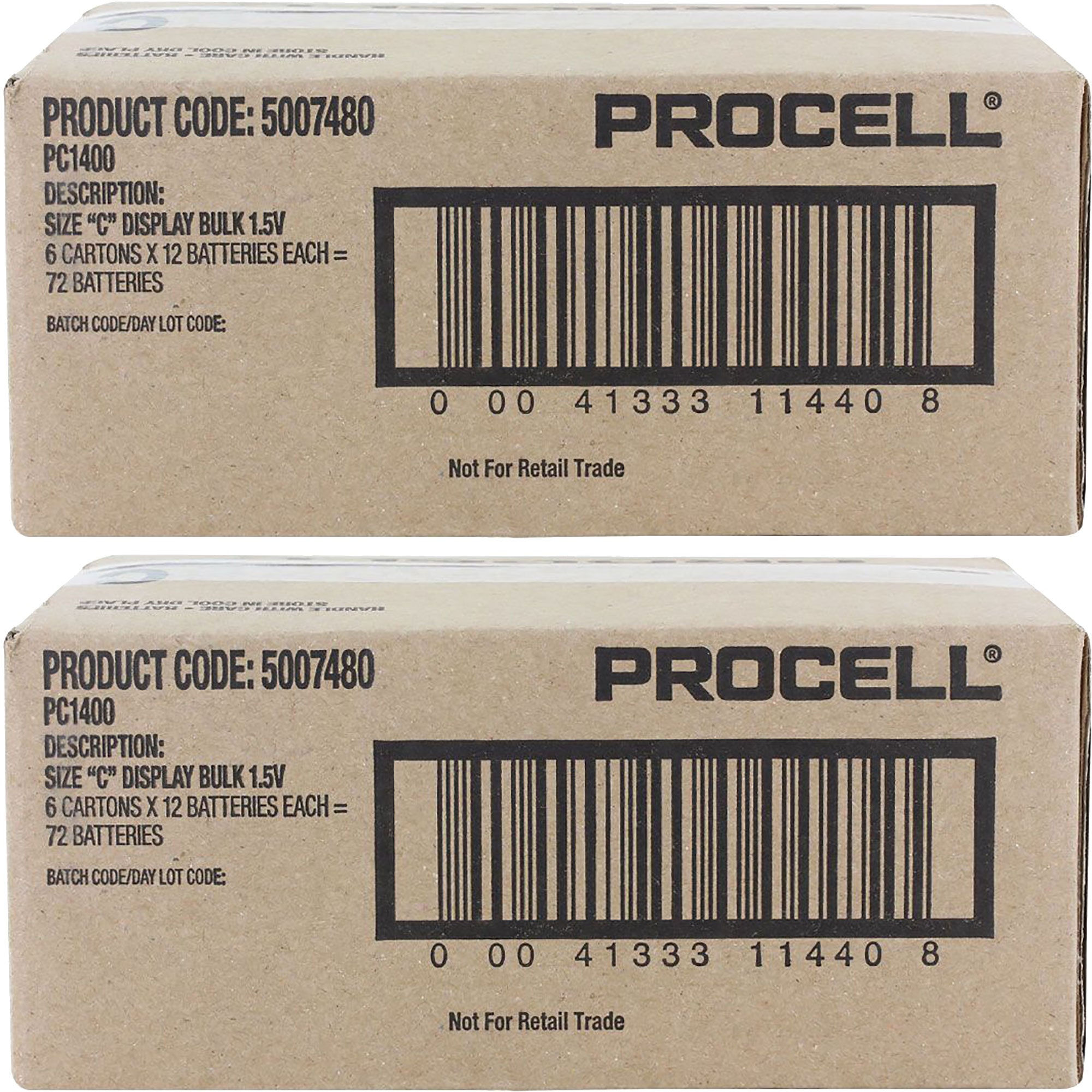 Duracell Procell C 1.5V Alkaline Batteries (144 Pack)