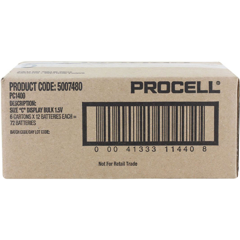 Duracell Procell C 1.5V Alkaline Batteries (72 Pack)