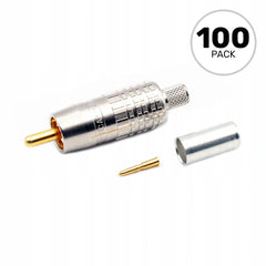 Canare RCAP-C5F 75 Ohm RCA Crimp Plug Connector for L-5CFB, etc. (100 Pack) Image 1