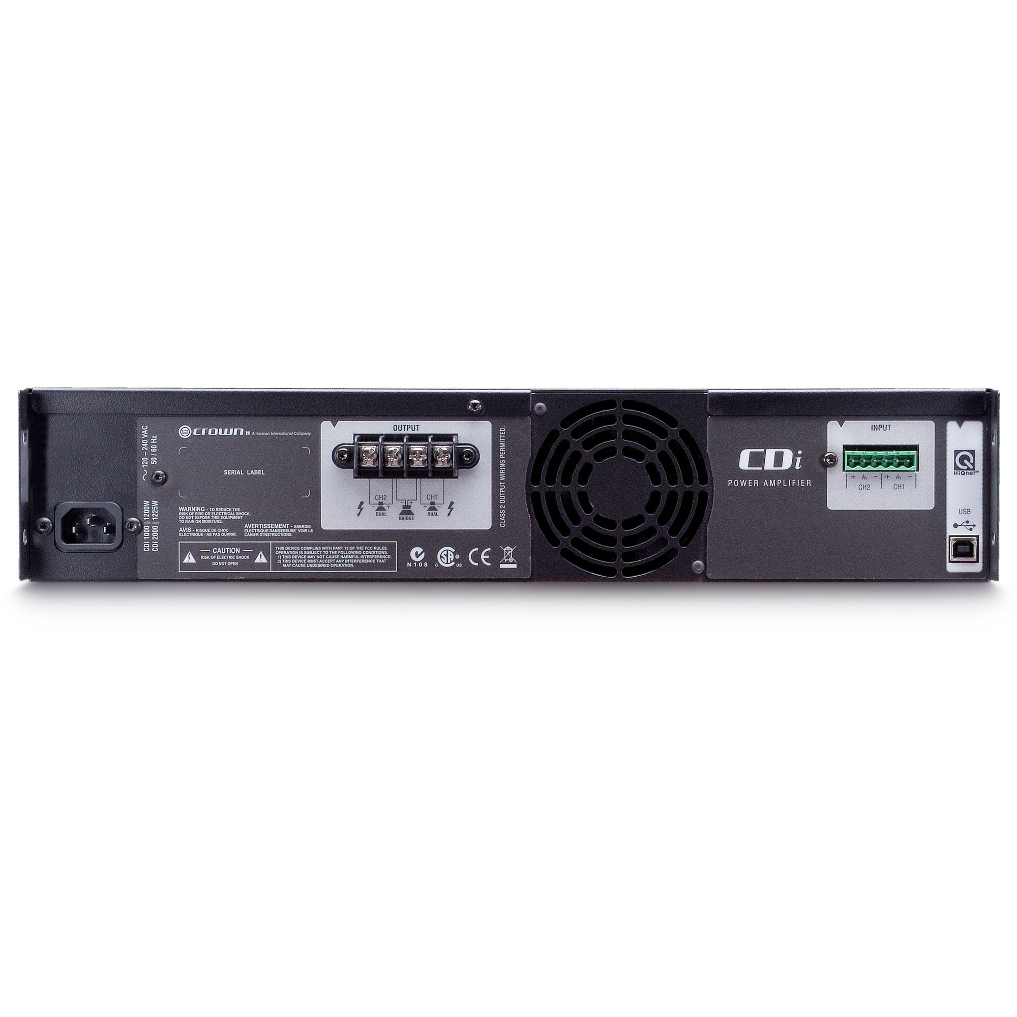 Crown CDi 1000 2-Channel Commercial Power Amplifier (500W/Channel at 4 Ohms, 70V/140V)