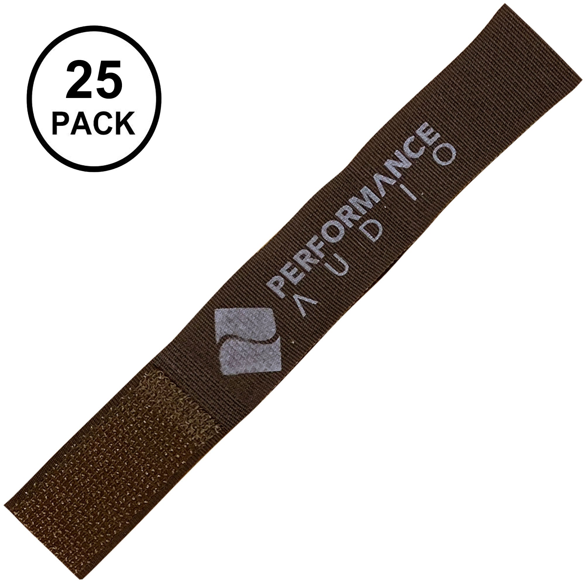 Cord-Lox 205-C Closed Loop Velcro Hook and Loop Cable Ties (3/4" x 5", Brown, 25 Pack)