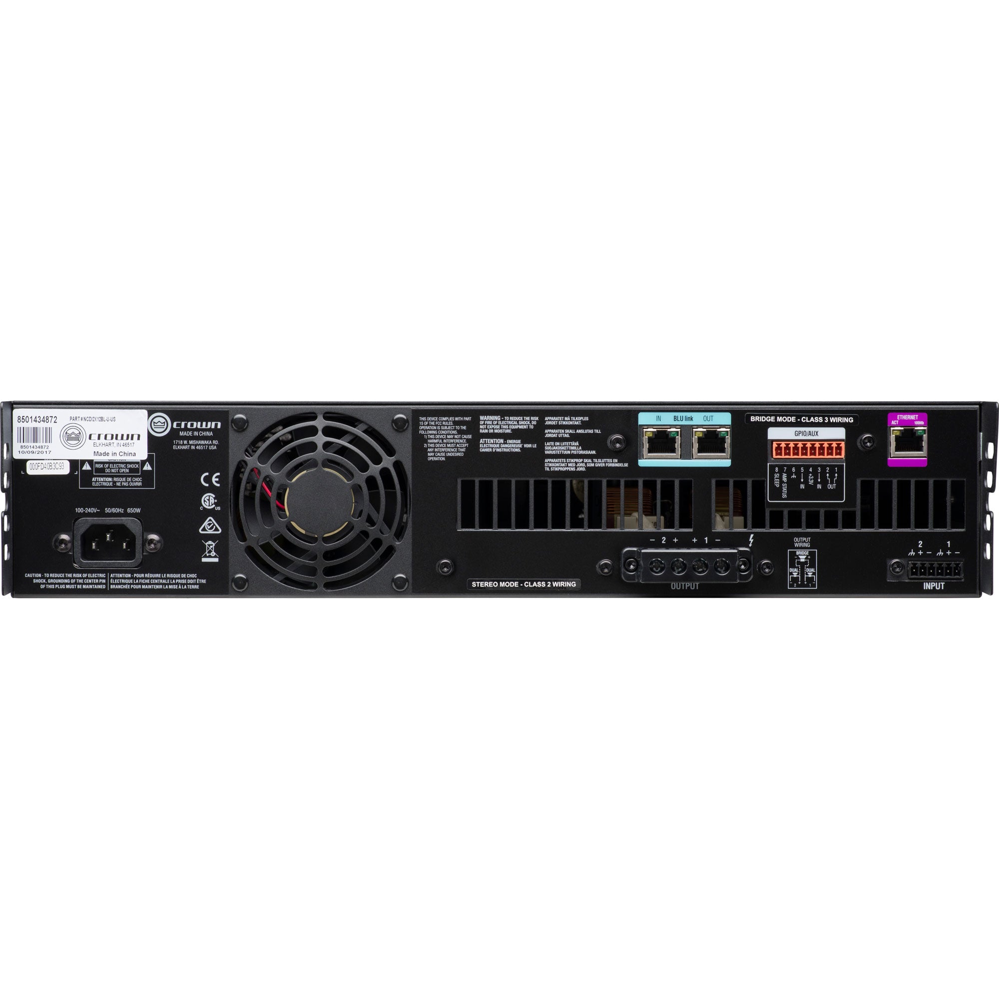 Crown CDi DriveCore 2|1200BL 2-Channel Power Amplifier with BLU Link (1200W)