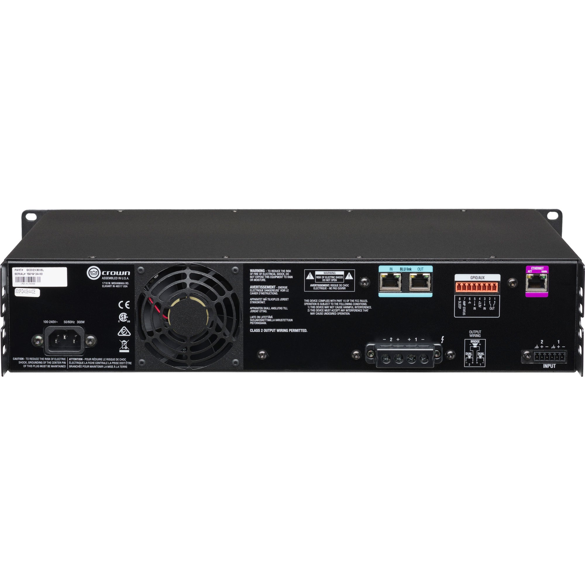 Crown CDi DriveCore 2|300BL 2-Channel Power Amplifier with BLU Link (300W)