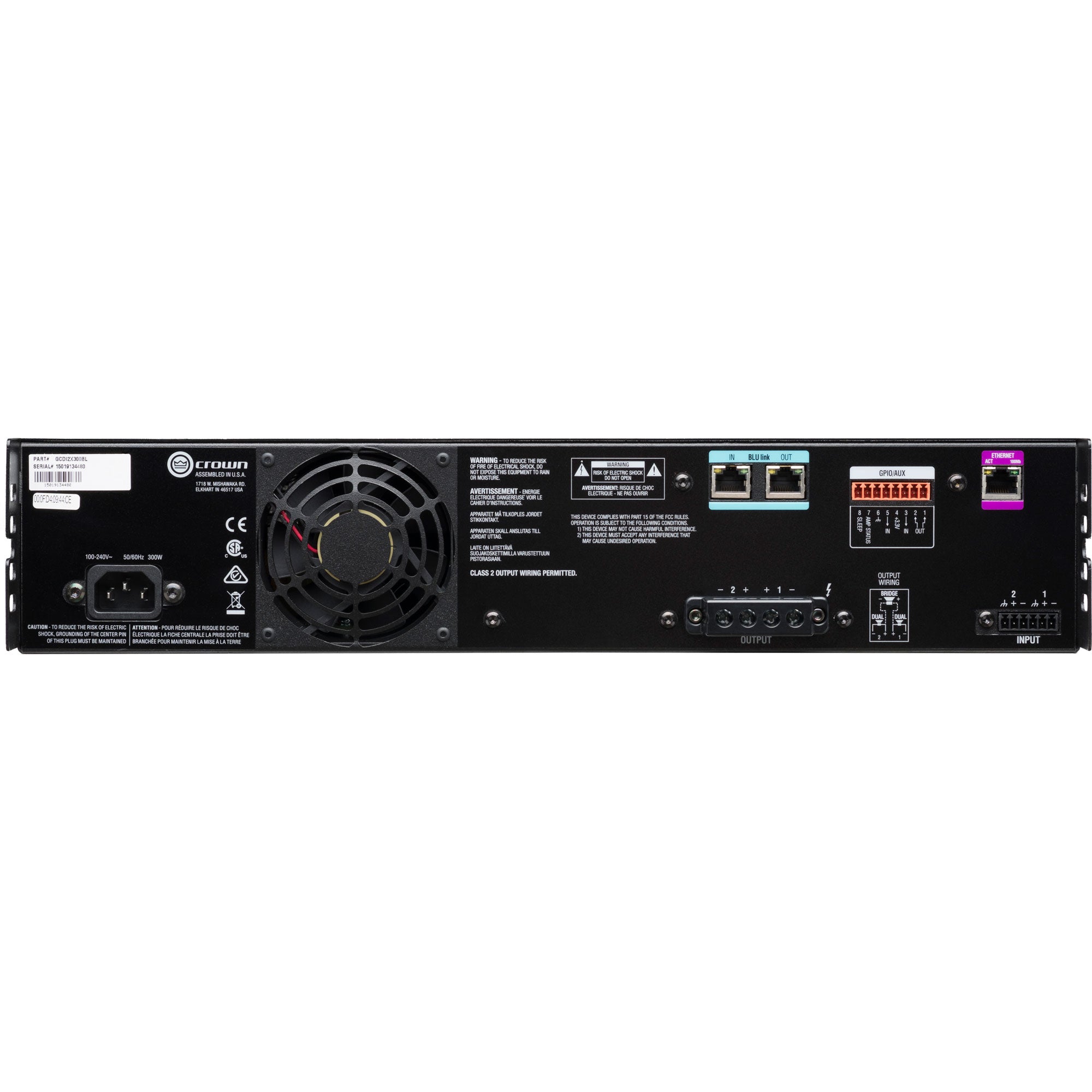 Crown CDi DriveCore 2|300BL 2-Channel Power Amplifier with BLU Link (300W)