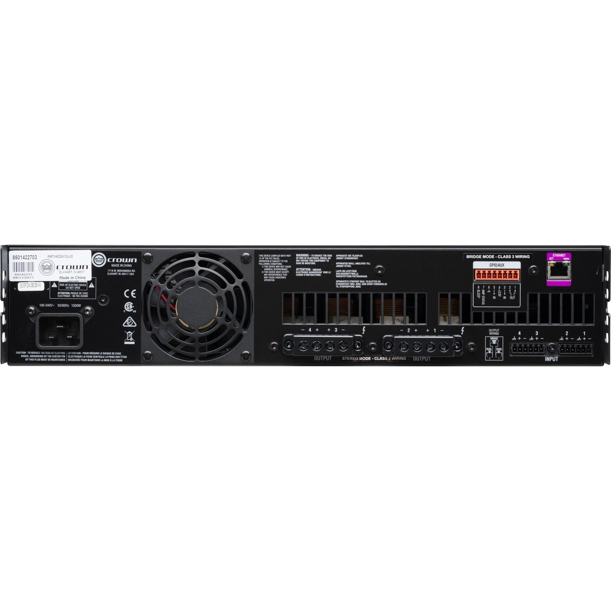Crown CDi DriveCore 4|1200 4-Channel Power Amplifier (1200W)