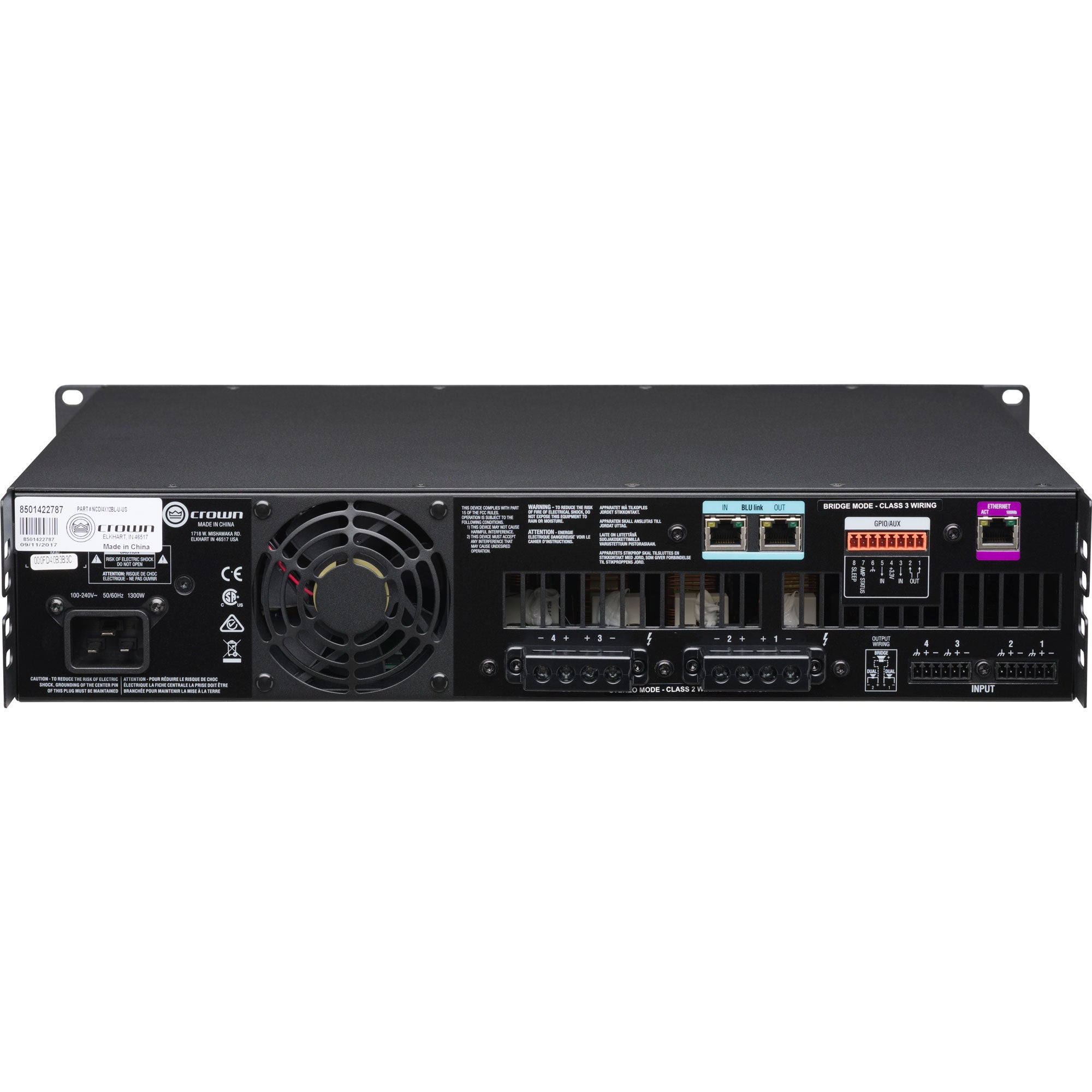 Crown CDi DriveCore 4|1200BL 4-Channel Power Amplifier with BLU Link (1200W)