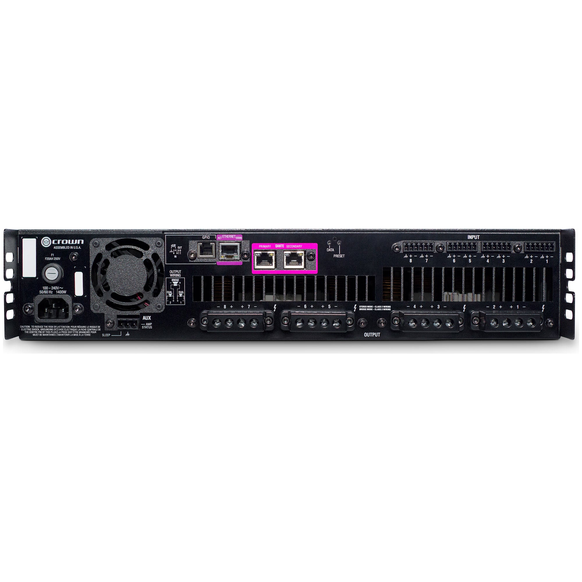 Crown DCi 8|300DA DriveCore Install DA Series 8-Channel Power Amplifier with Dante (300W)