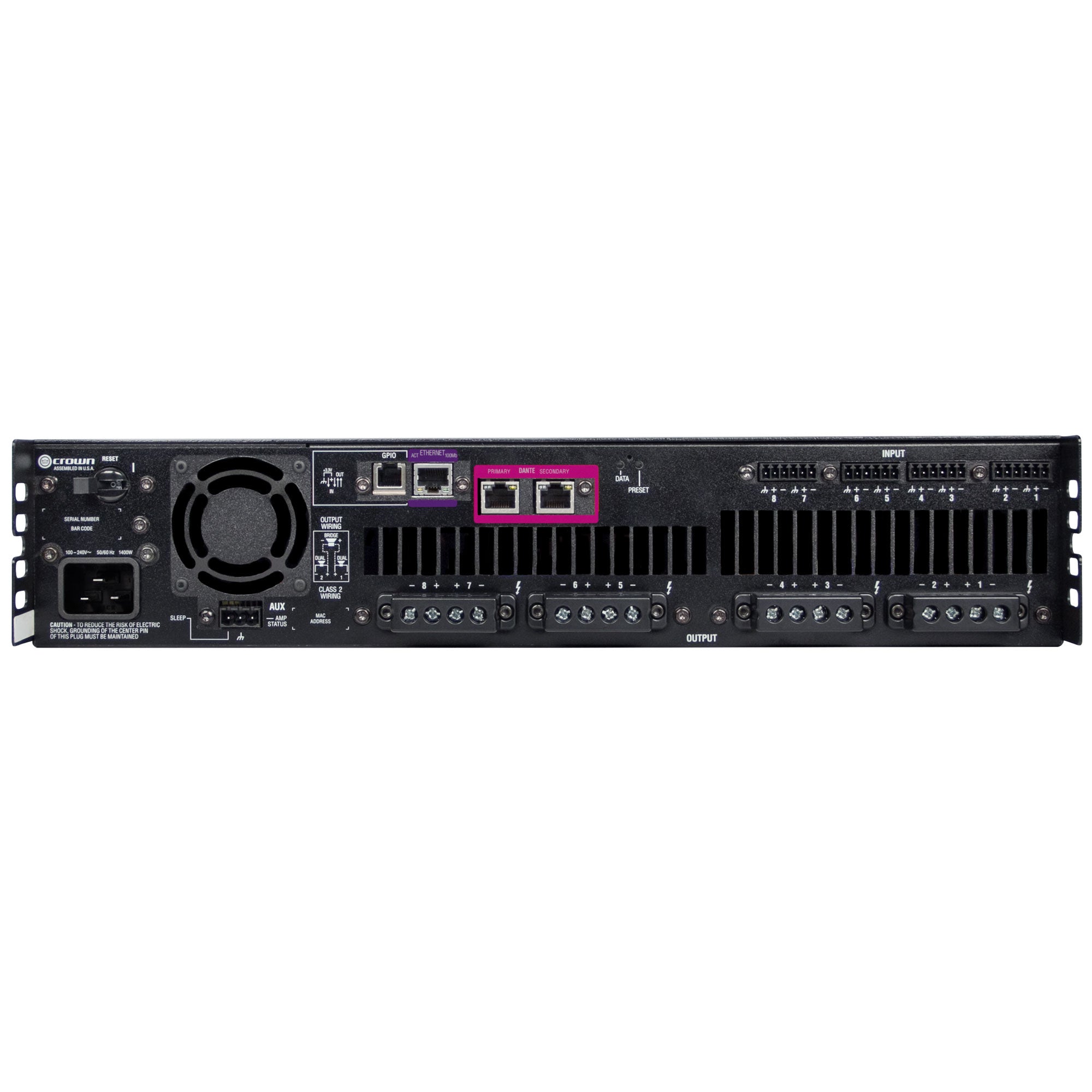 Crown DCi 8|600DA DriveCore Install DA Series 8-Channel Power Amplifier with Dante (600W)
