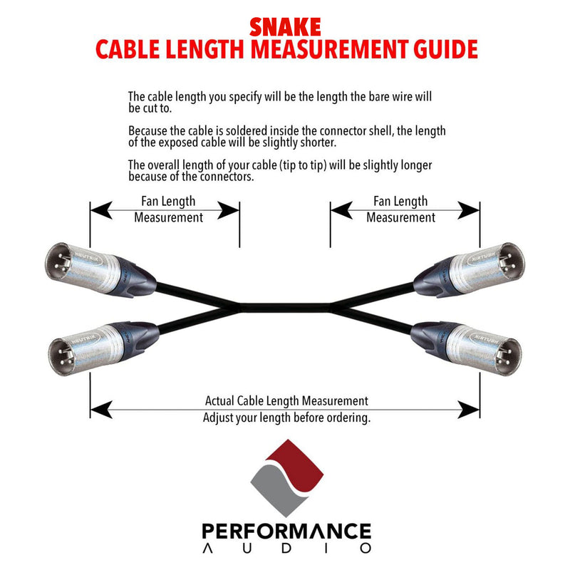 Custom Cables 4-Channel Audio Snake Made from Canare MS202 & Pro Connectors (1/4" TS to 1/4" TS)
