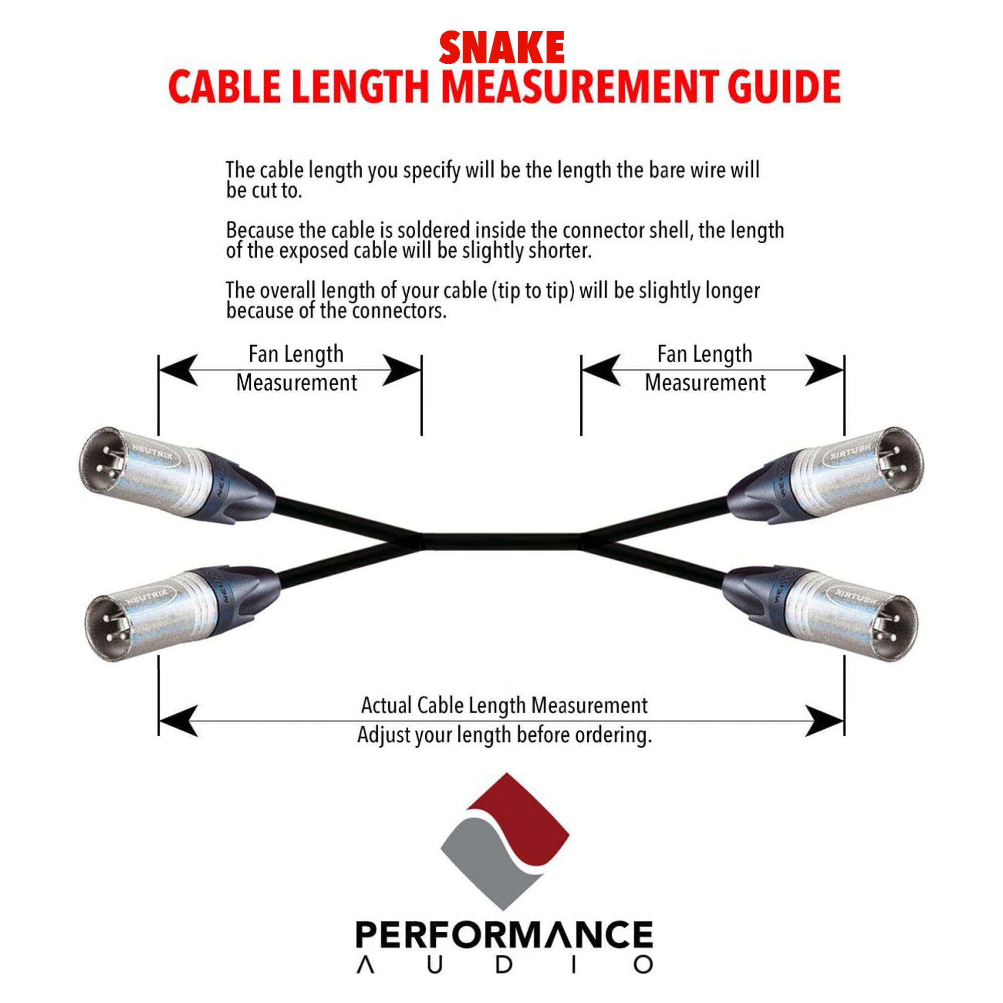Custom Cables 8-Channel Audio Snake Made from Mogami W2932 & Pro Connectors (1/4" TS to 1/4" TS)