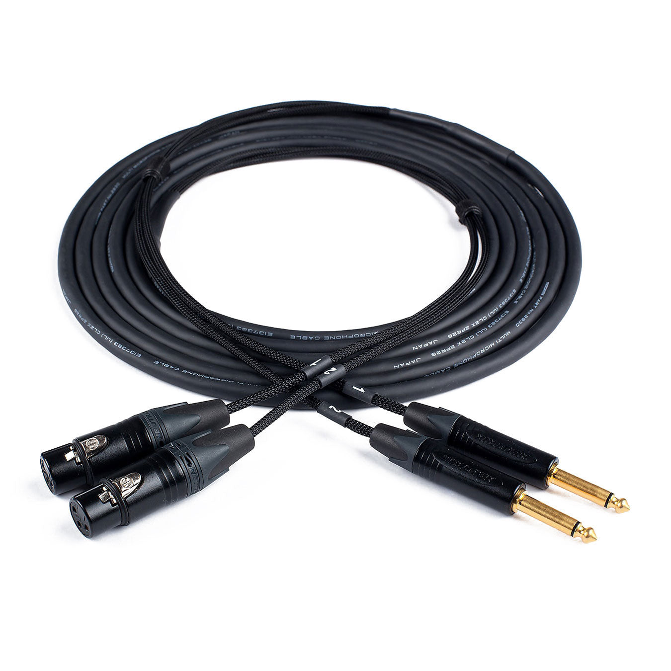 Custom Cables 2-Channel Audio Snake Made from Mogami W2930 & Pro Connectors (XLR to 1/4" TS)