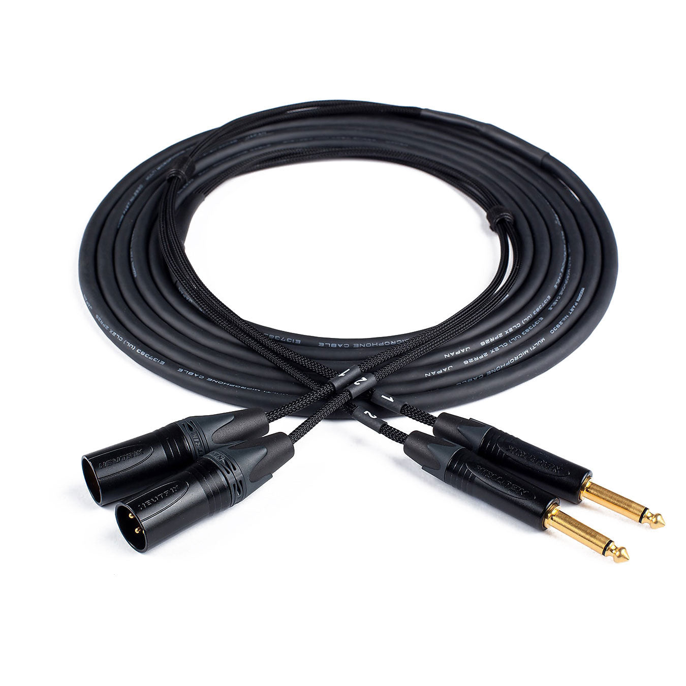 Custom Cables 2-Channel Audio Snake Made from Mogami W2930 & Pro Connectors (XLR to 1/4" TS)