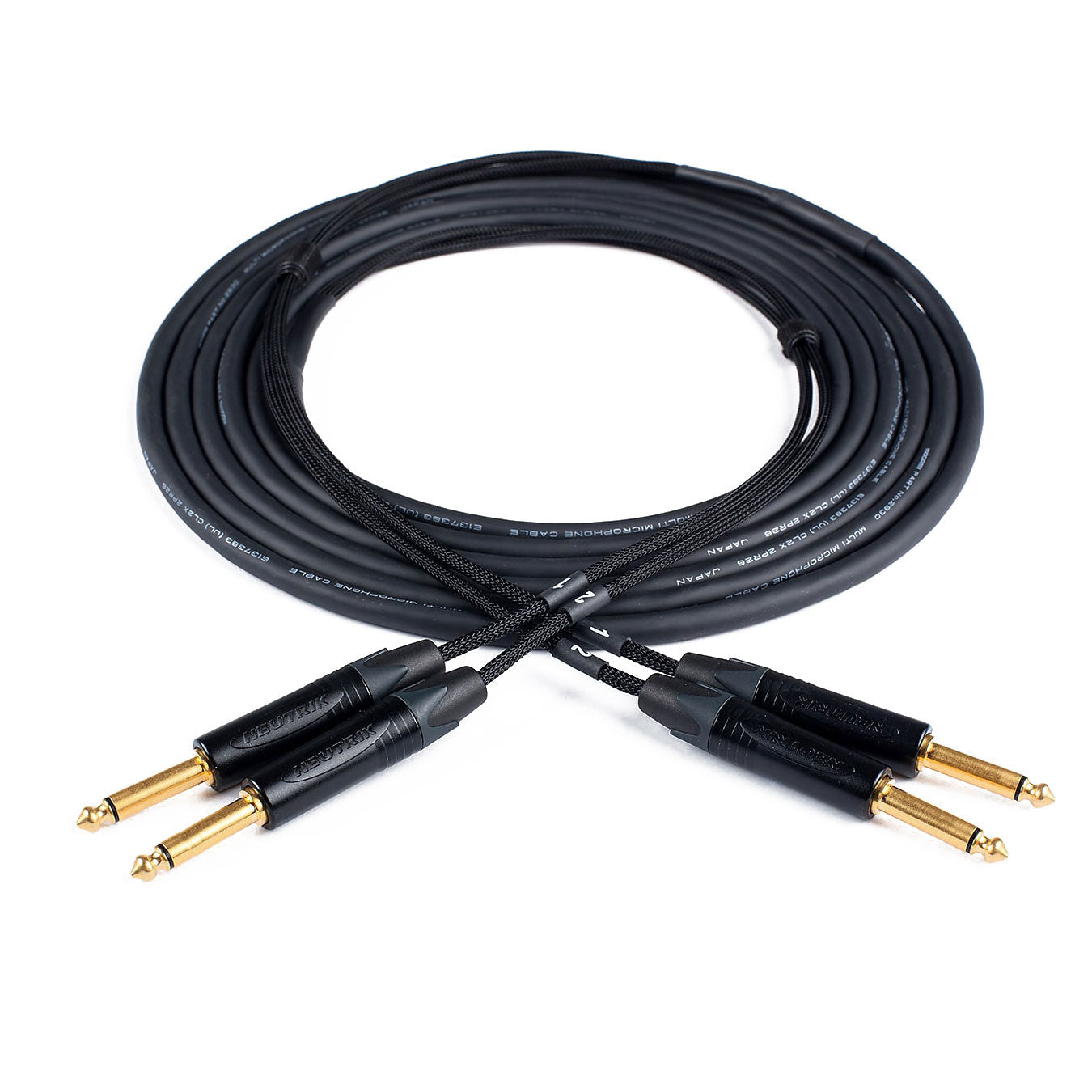 Custom Cables 2-Channel Audio Snake Made from Mogami W2930 & Pro Connectors (1/4" TS to 1/4" TS)