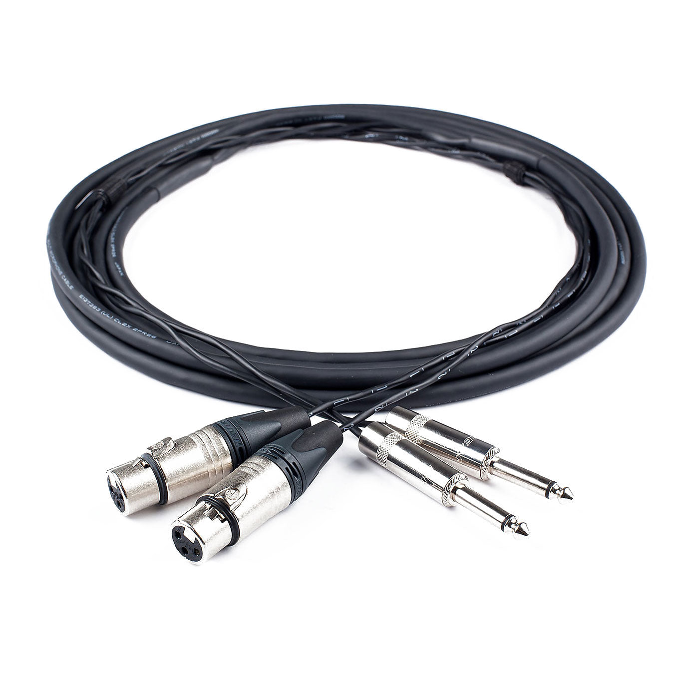 Custom Cables 2-Channel Audio Snake Made from Mogami W2930 & Pro Connectors (XLR to 1/4" TS)
