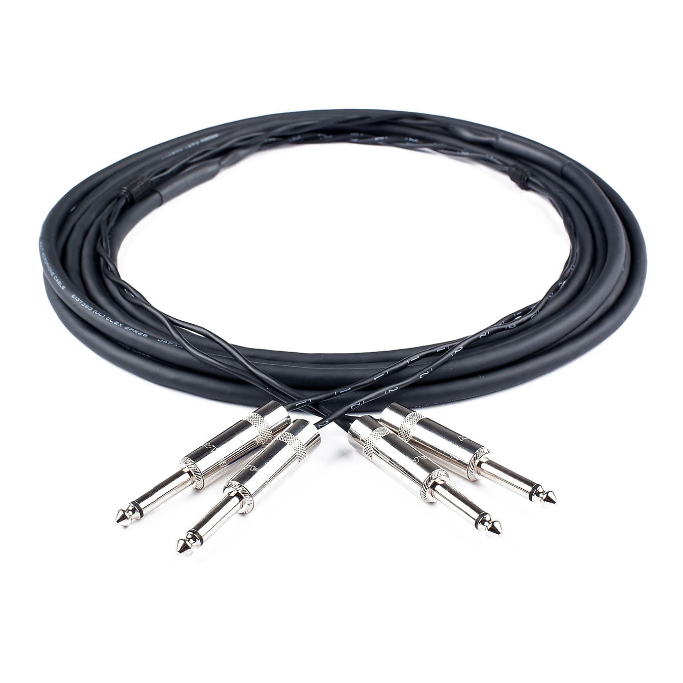 Custom Cables 2-Channel Audio Snake Made from Mogami W2930 & Pro Connectors (1/4" TS to 1/4" TS)