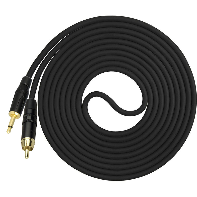 Custom Cables RCA to 3.5mm (1/8") TS Mono Audio Cable Made from Mogami W2319 & Neutrik Connectors