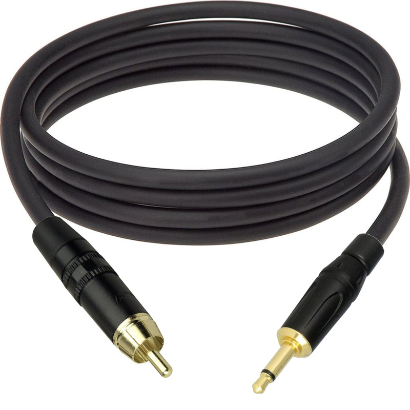 Custom Cables RCA to 3.5mm (1/8") TS Mono Audio Cable Made from Canare GS-4 & Neutrik Connectors