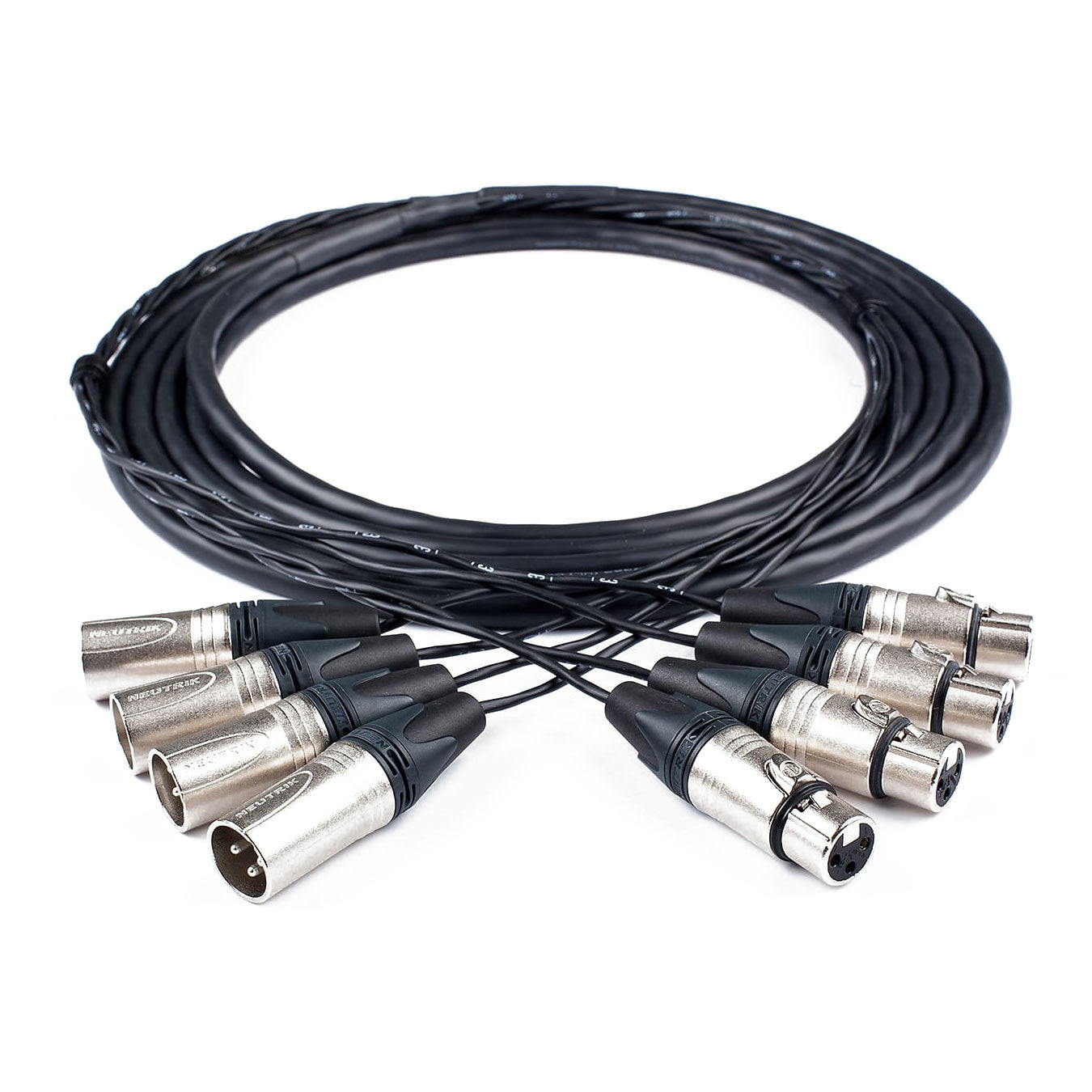 Custom Cables 4-Channel Audio Snake Made from Canare MS202 & Neutrik Connectors (Config per Channel)