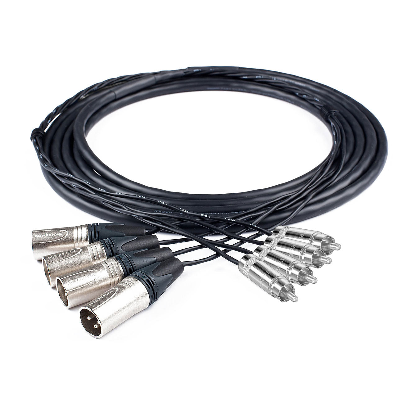 Custom Cables 4-Channel Audio Snake Made from Mogami W2931 & Pro Connectors (XLR to RCA)