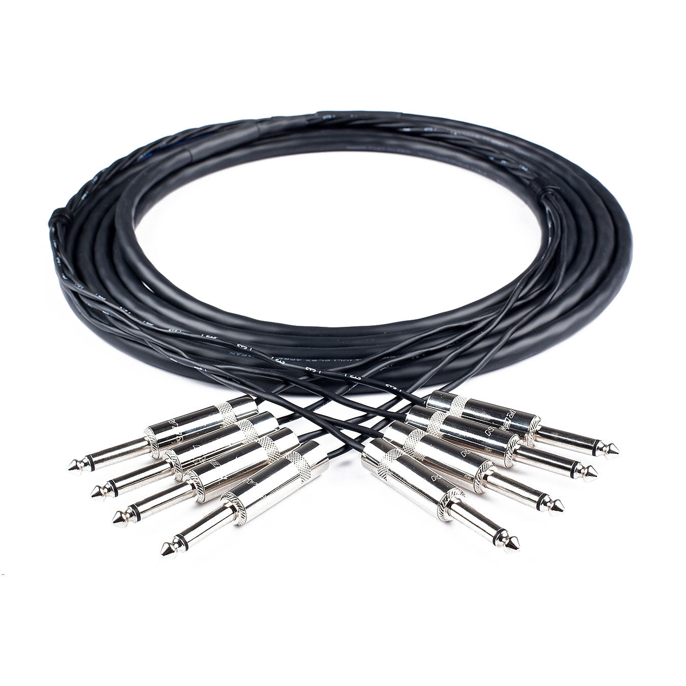 Custom Cables 4-Channel Audio Snake Made from Canare MS202 & Pro Connectors (1/4" TS to 1/4" TS)