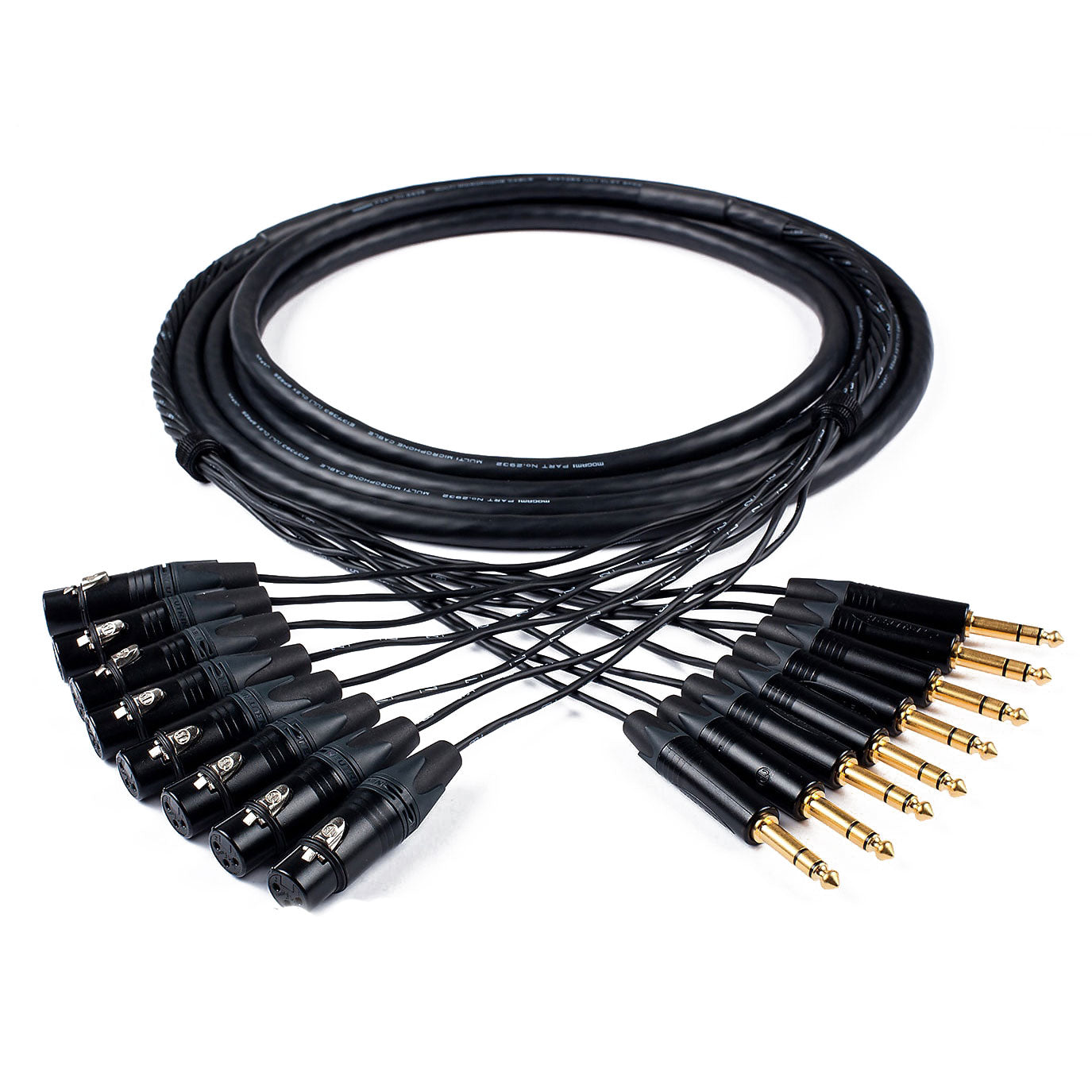 Custom Cables 8-Channel Audio Snake Made from Mogami W2932 & Pro Connectors (XLR to 1/4" TRS)