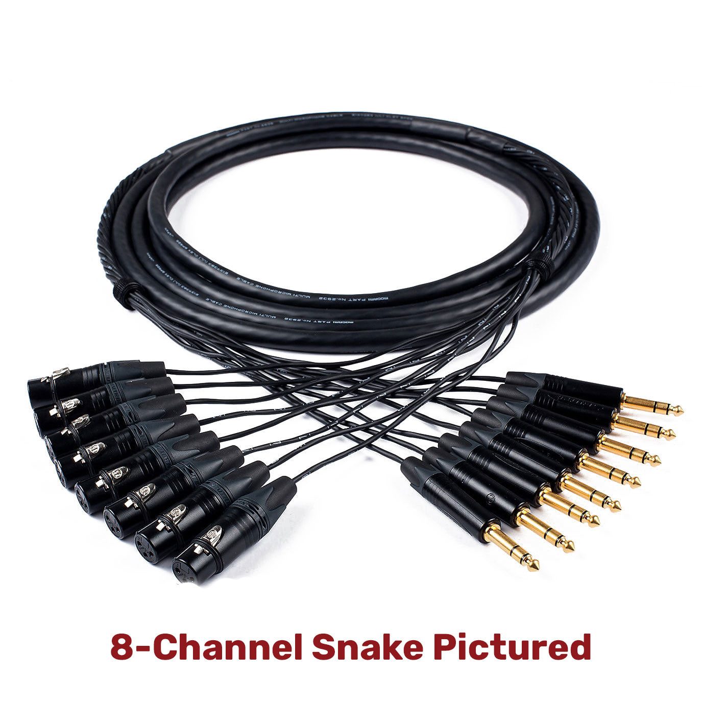 Custom Cables 12-Channel Audio Snake Made from Mogami W2933 & Neutrik Connectors (Config per Side)