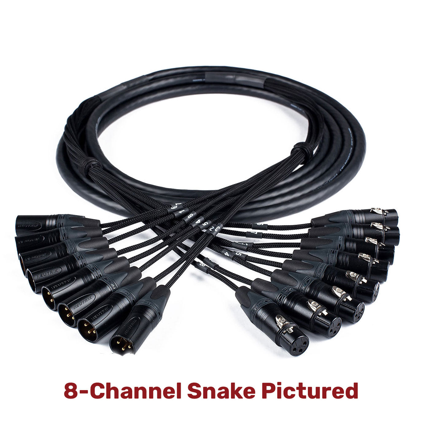 Custom Cables 16-Channel Audio Snake Made from Mogami W2934 & Neutrik Connectors (Config per Side)