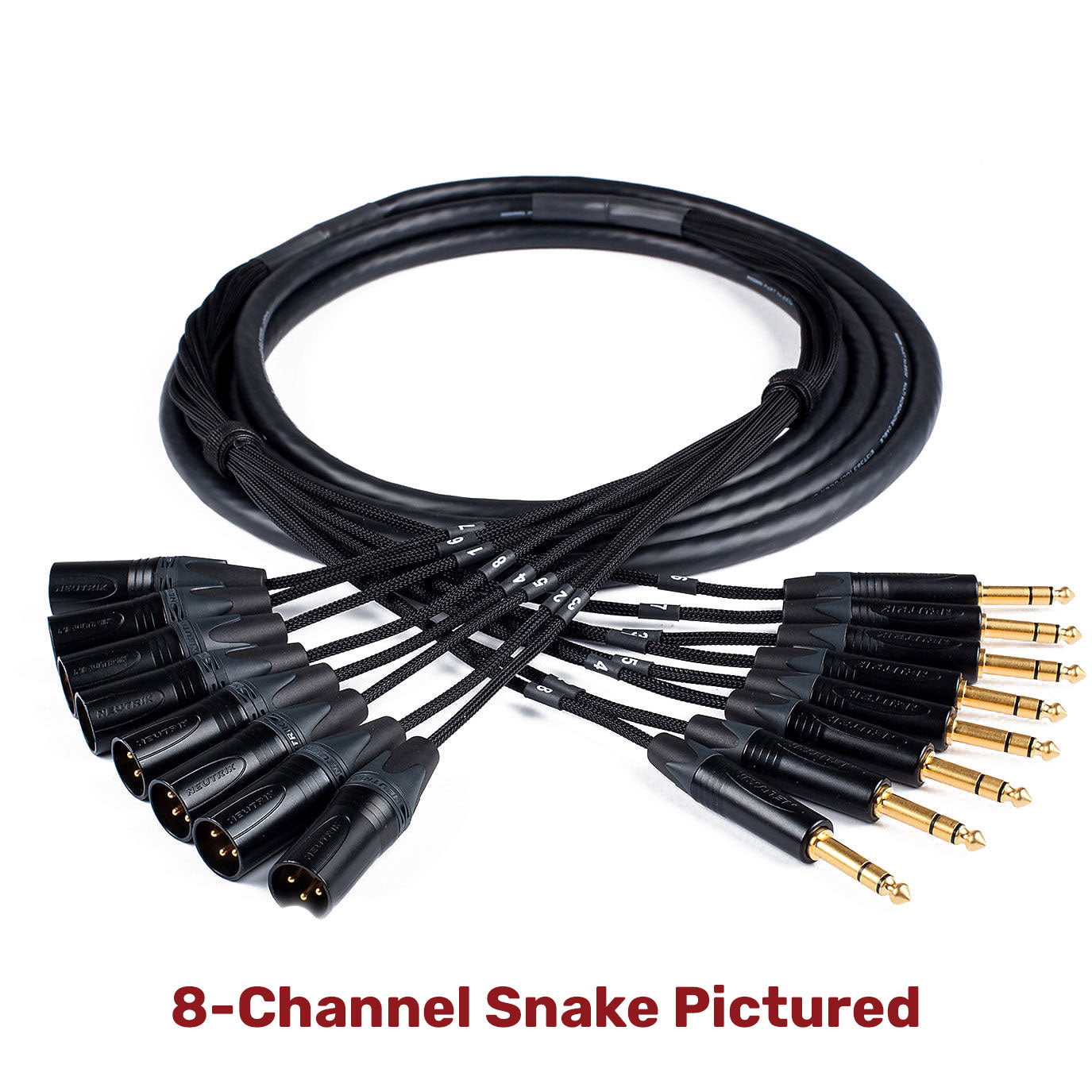 Custom Cables 24-Channel Audio Snake Made from Mogami W2936 & Neutrik Connectors (Config per Side)