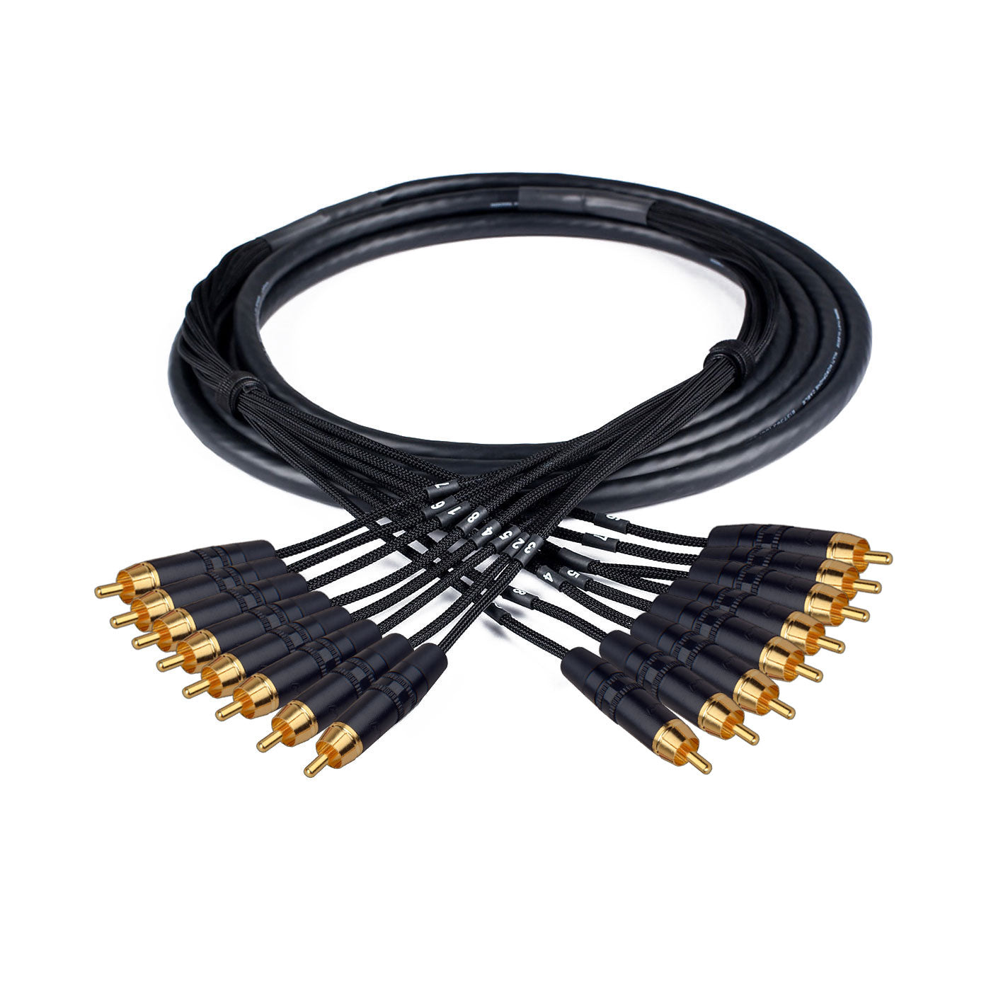 Custom Cables 8-Channel Audio Snake Made from Mogami W2932 & Pro Connectors (RCA to RCA)