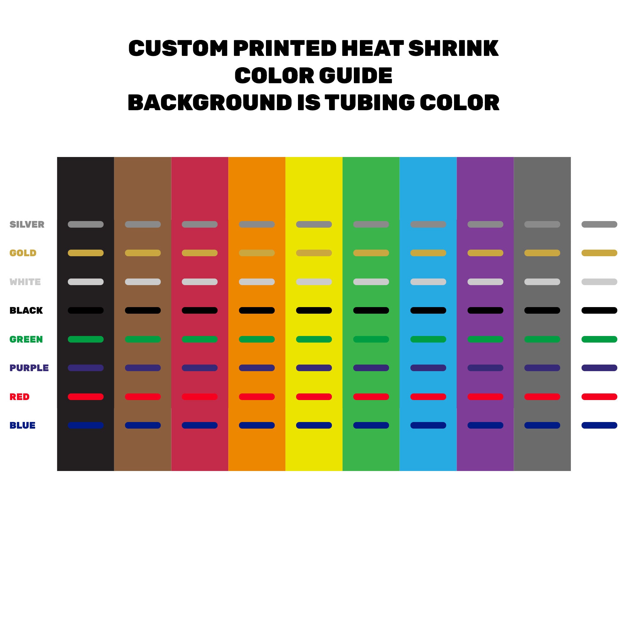 Performance Audio Custom Printed 1" Premium 2:1 Heat Shrink Tubing (250 Pack)