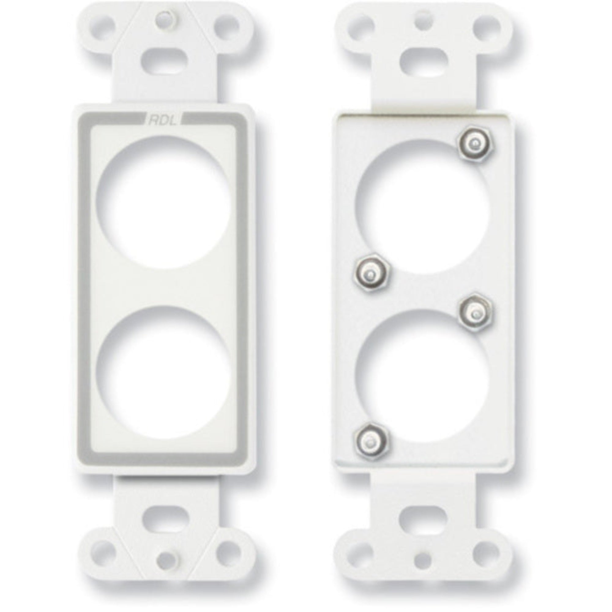 RDL D-D2 Decora Plate Punched for Dual Neutrik D-Shape Connectors (White)