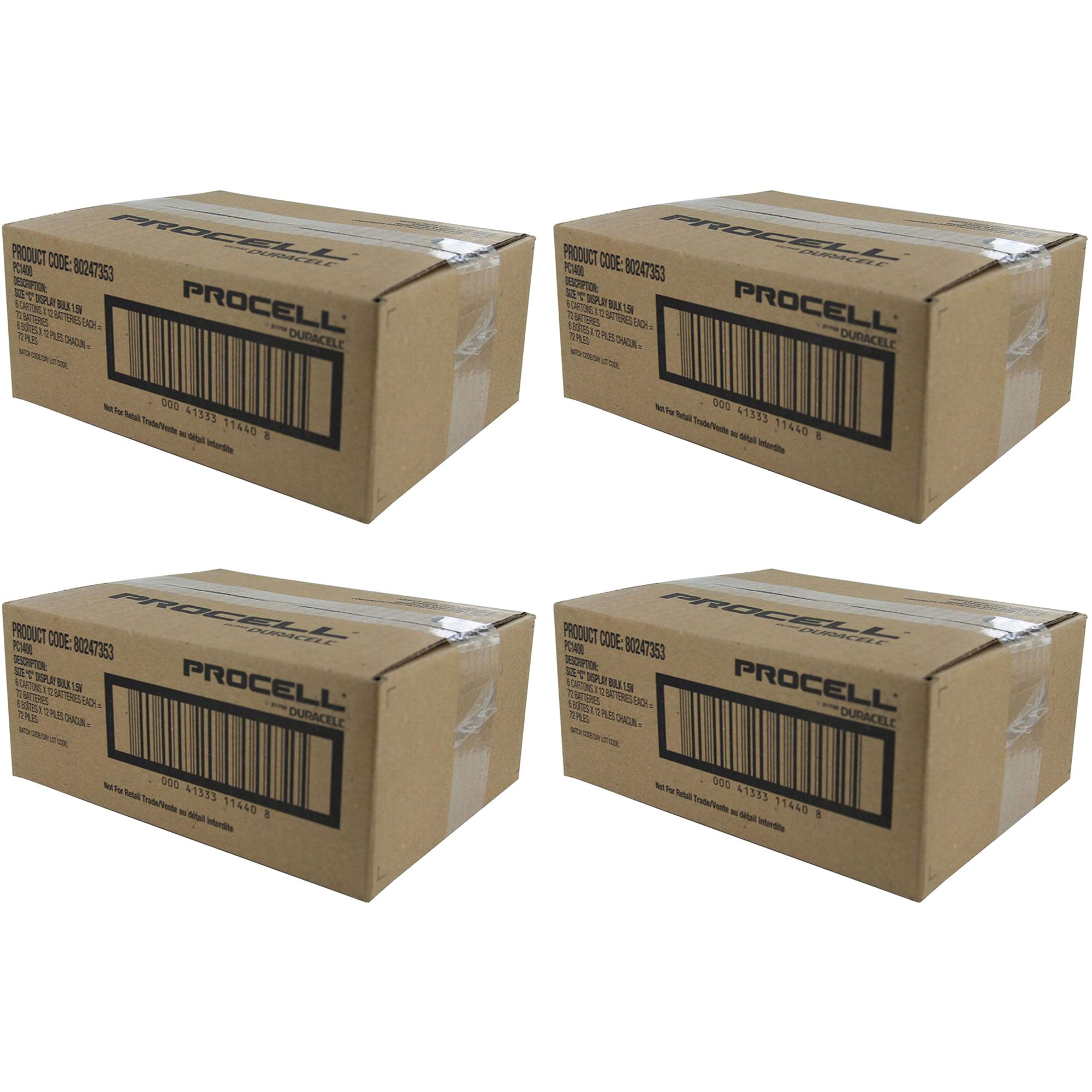 Duracell Procell D 1.5V Alkaline Batteries (288 Pack)