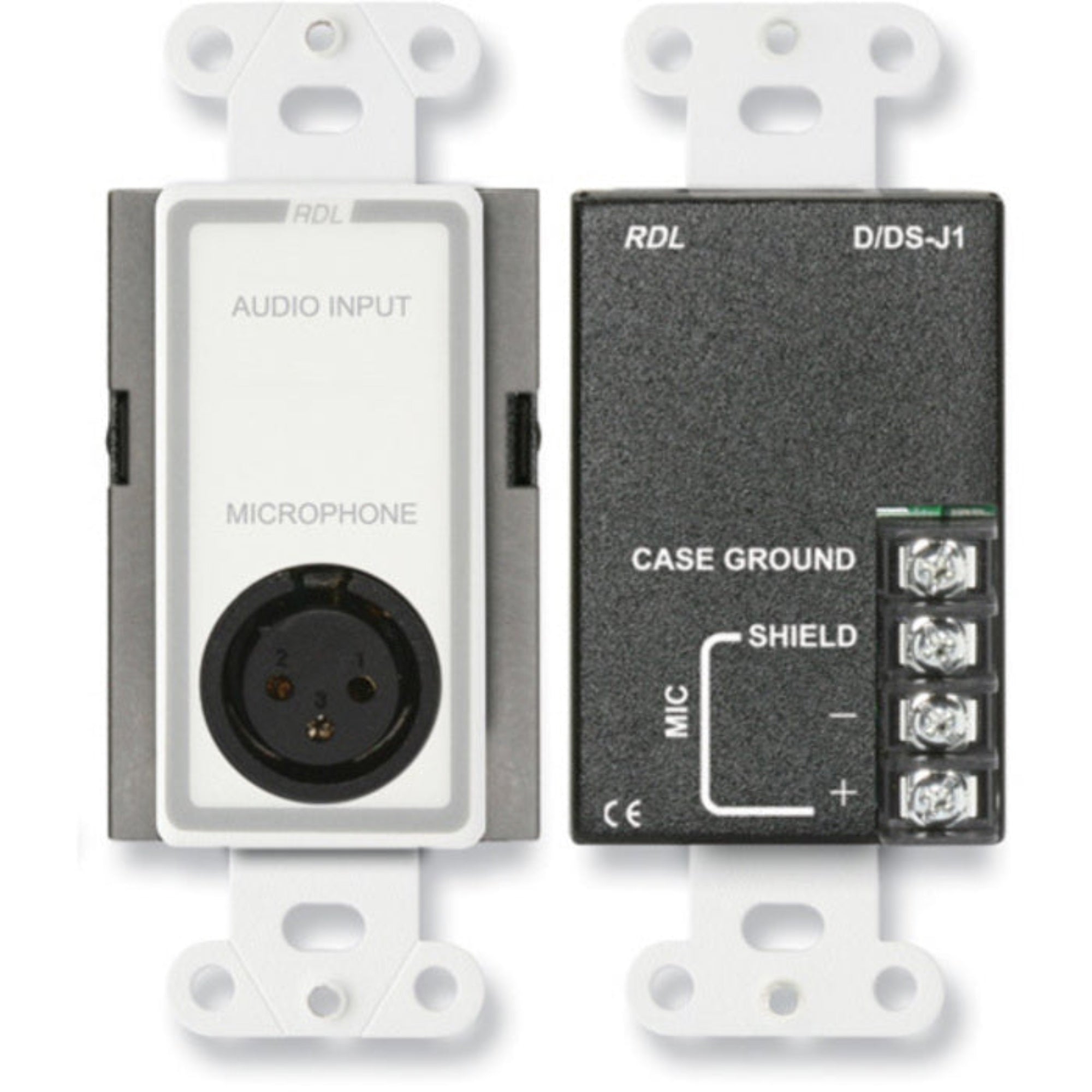 RDL D-J1 Microphone Input Assembly on Decora Plate (White)