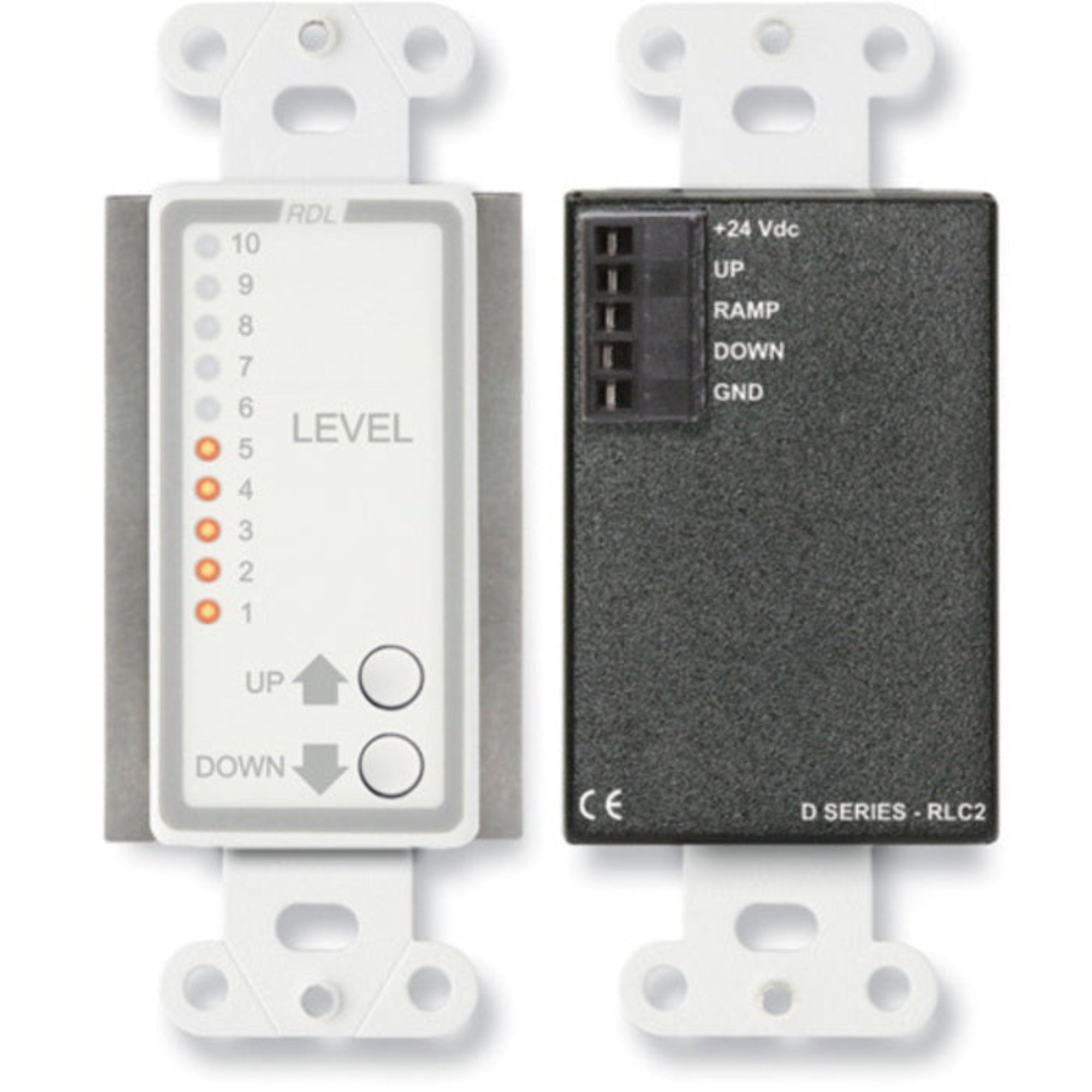 RDL D-RLC2 Remote Level Control Ramp on Decora Plate (White)