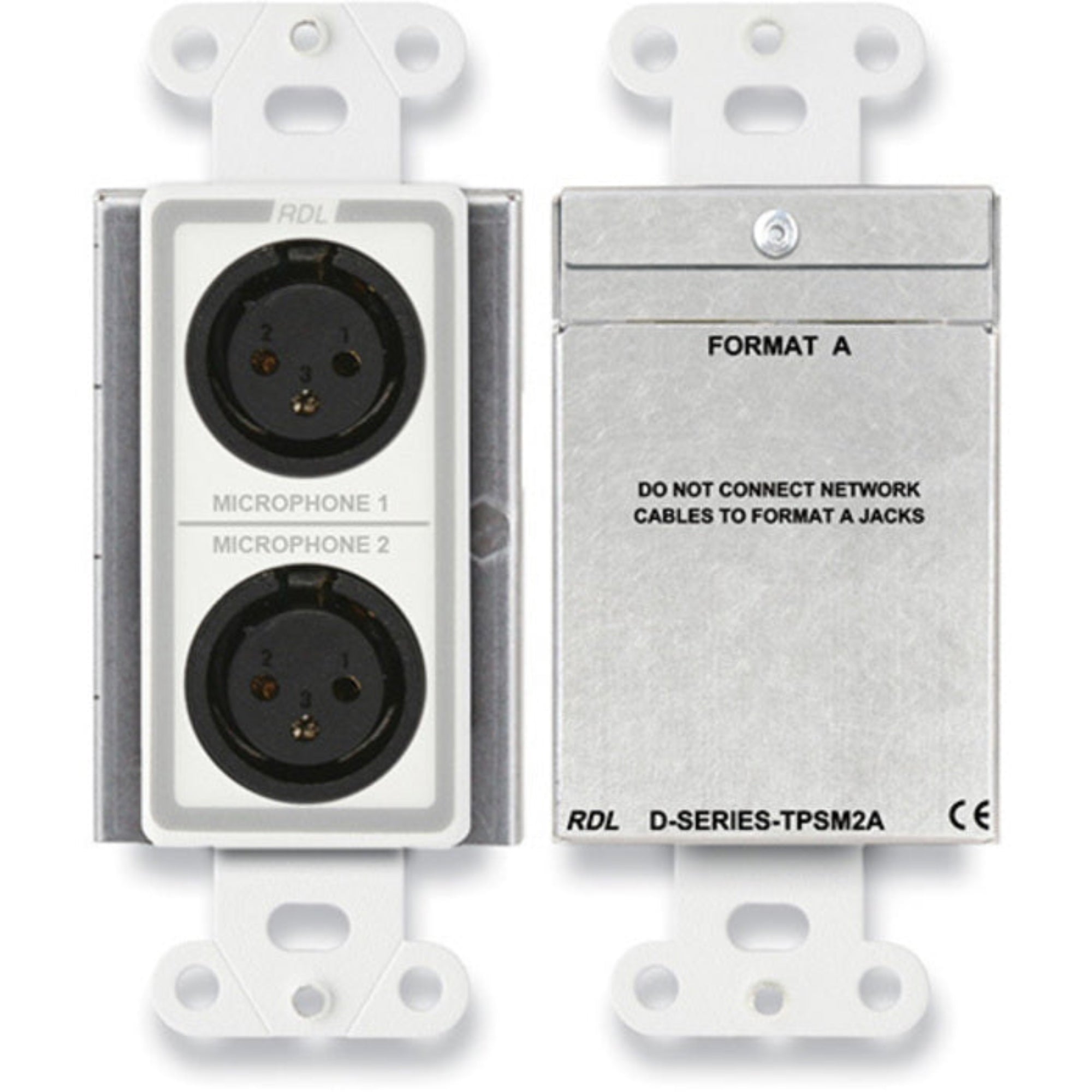 RDL D-TPSM2A Format-A Dual Microphone Preamplifier on Decora Plate (White)