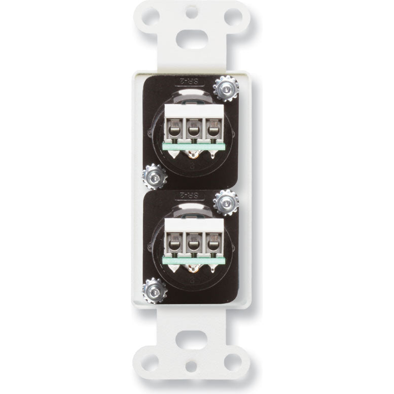 RDL D-XLR2M Dual XLR 3-Pin Male Jacks on Decora Plate (White)