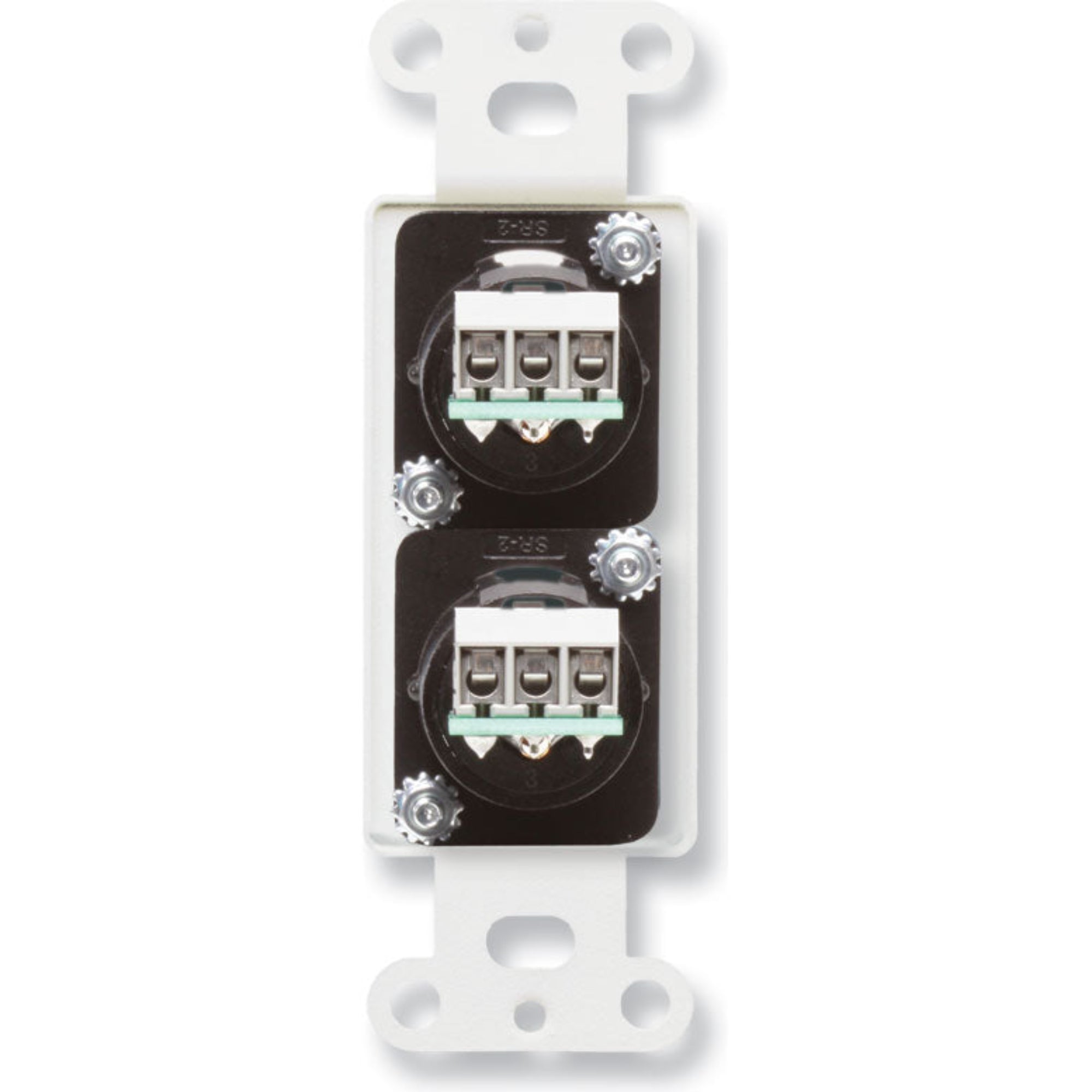 RDL DS-XLR2M Dual XLR 3-Pin Male Jacks on Decora Plate (Stainless Steel)