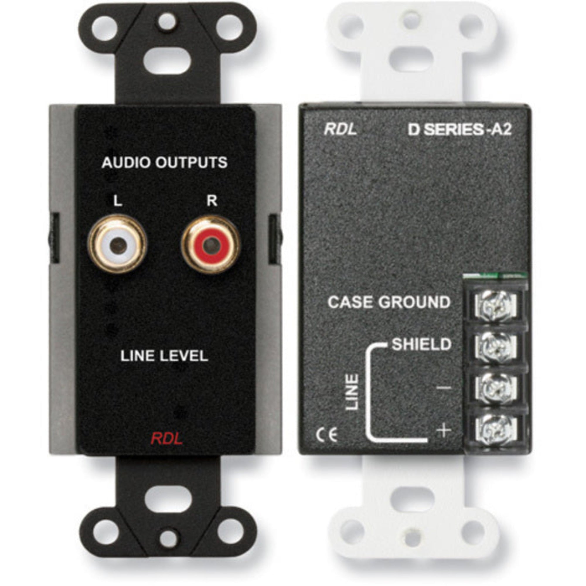 RDL DB-A2 Line Output Assembly on Decora Plate (Black)