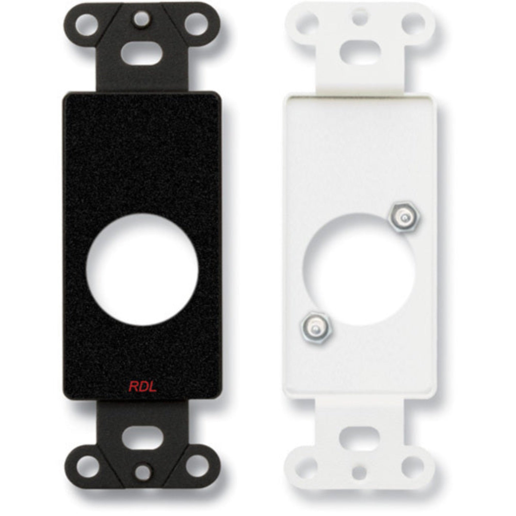 RDL DB-D1 Decora Plate Punched for Single Neutrik D-Shape Connector (Black)