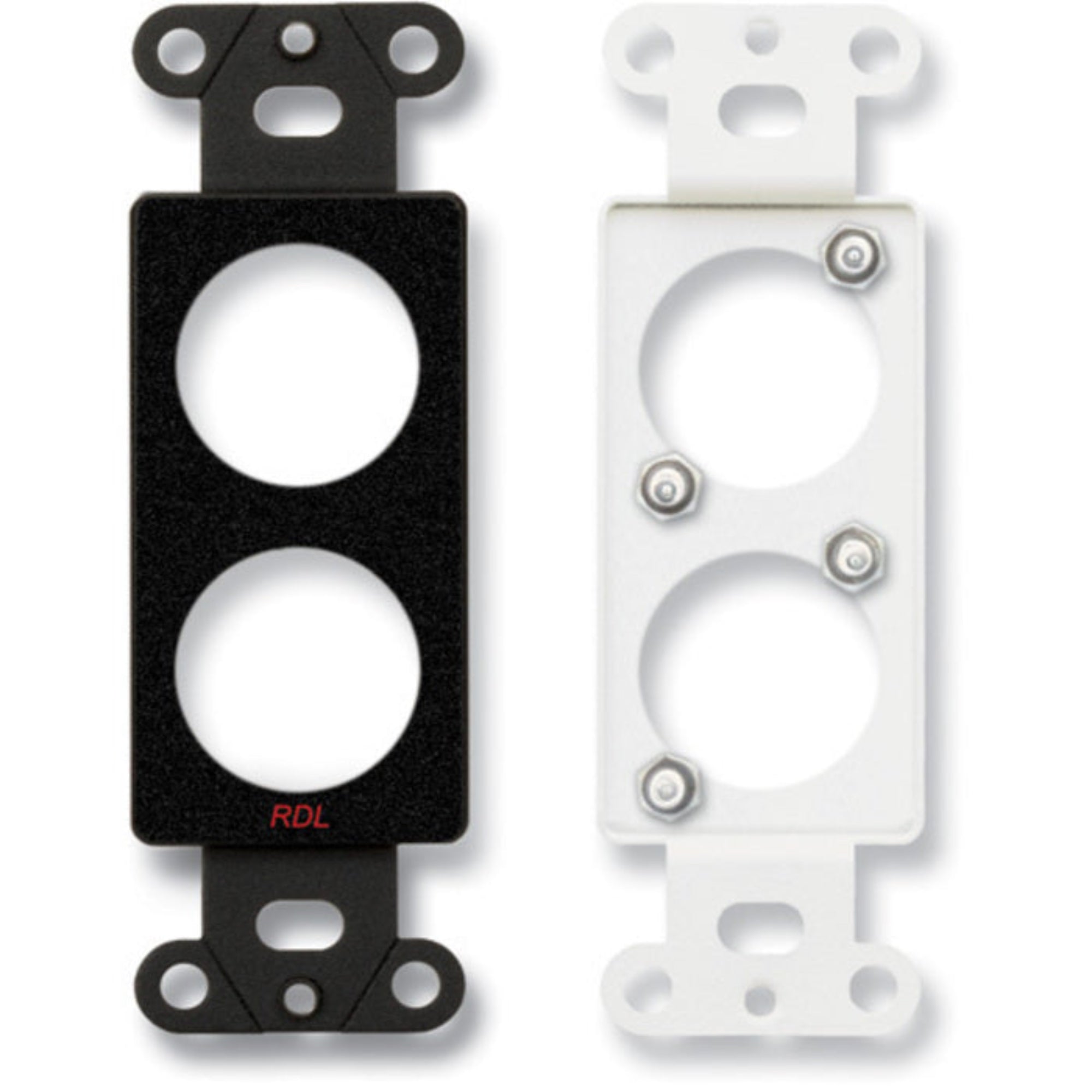 RDL DB-D2 Decora Plate Punched for Dual Neutrik D-Shape Connectors (Black)