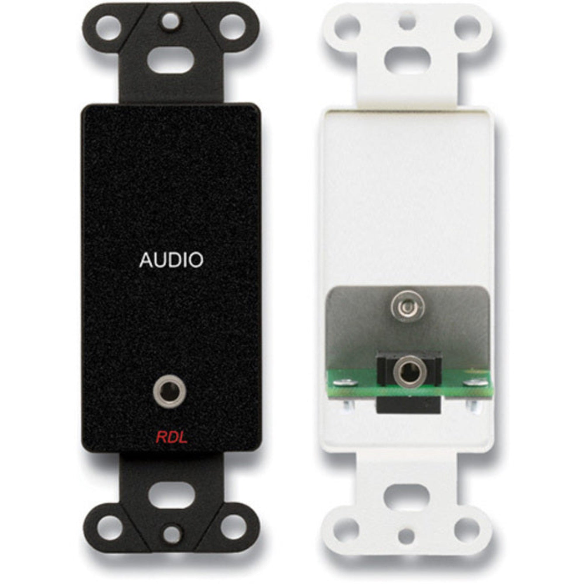 RDL DB-MJPT Mini-Jack Pass-Through Plate on Decora Plate (Black)