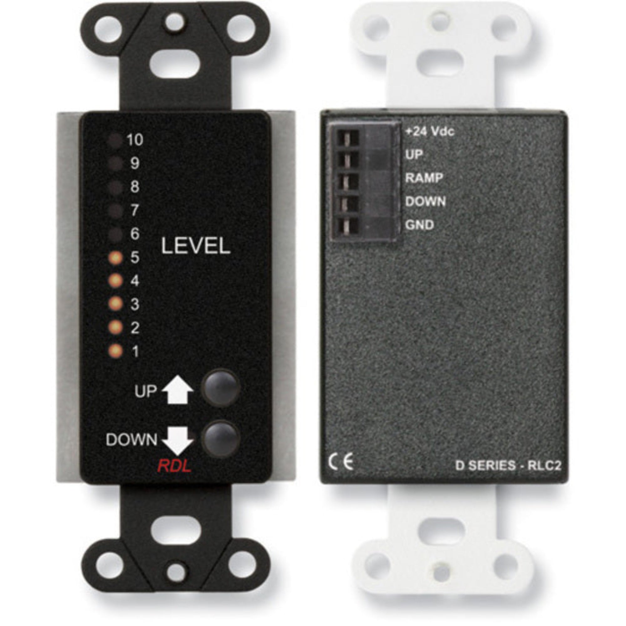RDL DB-RLC2 Remote Level Control Ramp on Decora Plate (Black)